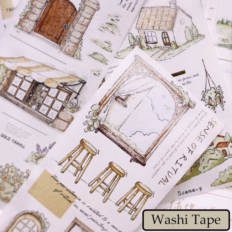 Washi/PET/Film PET dépoli sans motif pour découpe à la forme et estampage doré, 5,5 cm × 120 cm