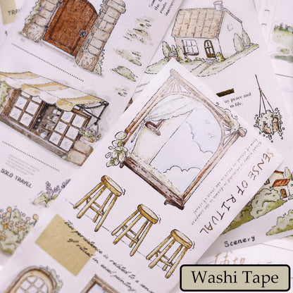 Washi/PET/Film PET dépoli sans motif pour découpe à la forme et estampage doré, 5,5 cm × 120 cm