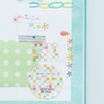 Colorful Candy Notes Series Washi Tape featuring color designs for journaling, scrapbooking and collage
