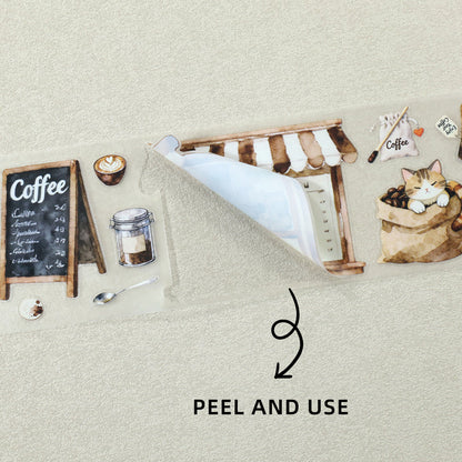 Coffee Time Tape Set for journaling, scrapbooking and collage