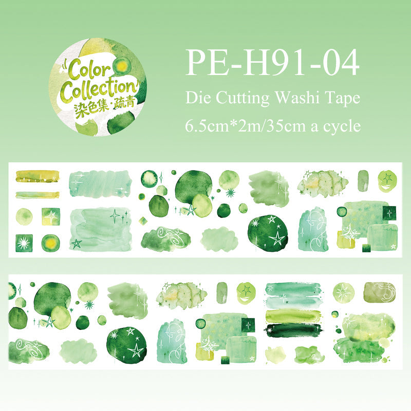 Dyeing Collection Series Die Cutting Washi Tape
