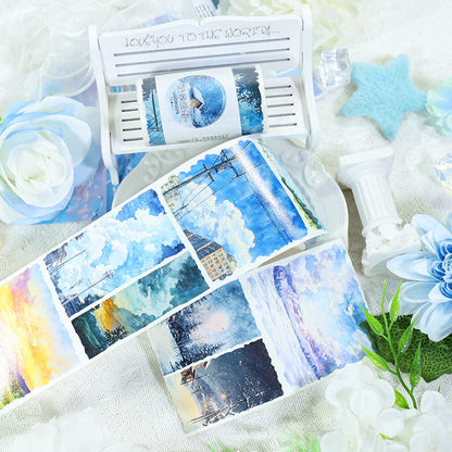 Sky across vast land Washi Tape featuring sky designs for journaling, scrapbooking and collage
