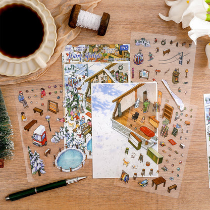 Four Seasons Light Series 3D Sticker featuring sea, and light designs for journaling, scrapbooking and collage