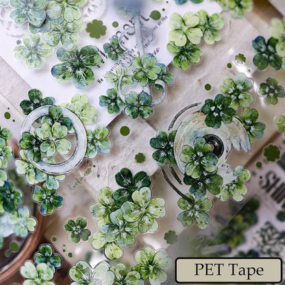6cm*200cm Four Leaf Clover Die Cutting Washi/PET/Shell Light PET Tape