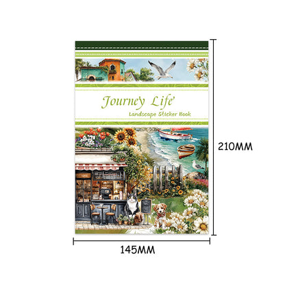 Journry Life Sticker Book featuring book designs for journaling, scrapbooking and collage