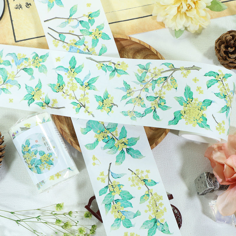 Glod Osmanthus Die Cutting Washi/Shell Light PET Tape featuring light designs for journaling, scrapbooking and collage