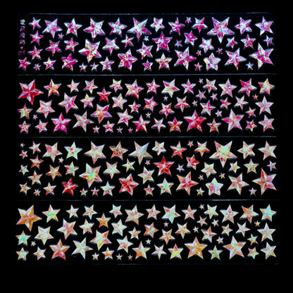 Whole Roll 6cm*5m Star Dust Wandering Die Cutting Shell Light PET Tape