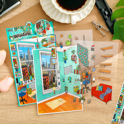 Manx Leisure Series 3D Sticker featuring leisure designs for journaling, scrapbooking and collage