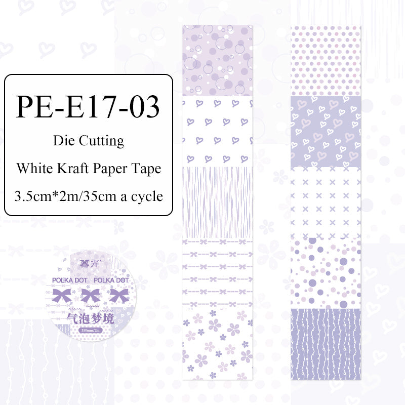 Dot Pattern Battle Series Die Cutting White Kraft Paper Tape