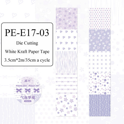 Dot Pattern Battle Series Die Cutting White Kraft Paper Tape