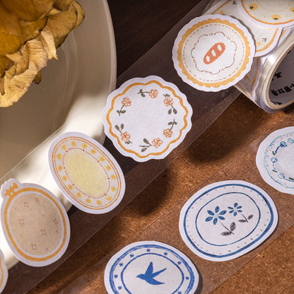 Floral Small Frame Series Die Cutting Writing Tape featuring floral designs for journaling, scrapbooking and collage