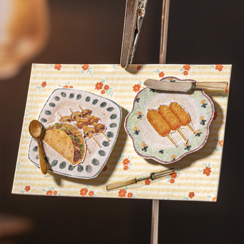 Floral Small Frame Series Die Cutting Writing Tape featuring floral designs for journaling, scrapbooking and collage