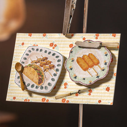 Floral Small Frame Series Die Cutting Writing Tape featuring floral designs for journaling, scrapbooking and collage