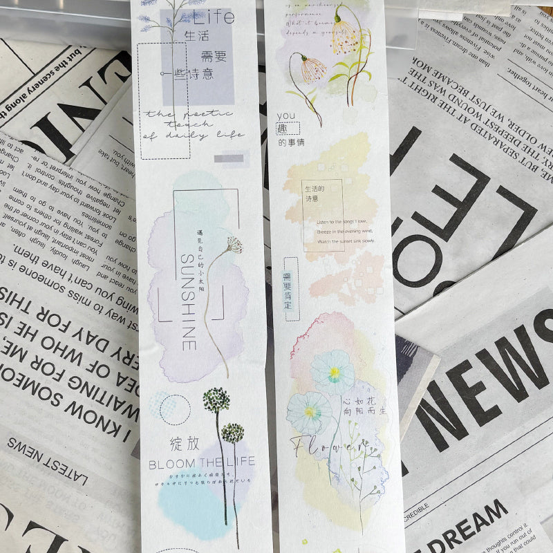 Whole Roll 5cm*6m Blending Watercolor Cloud Die Cutting Washi/PET Tape featuring cloud, and color designs for journaling, scrapbooking and collage