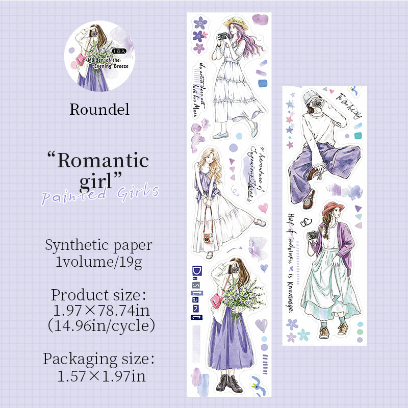 Painted Girl Series Die Cutting Synthetic Paper Tape