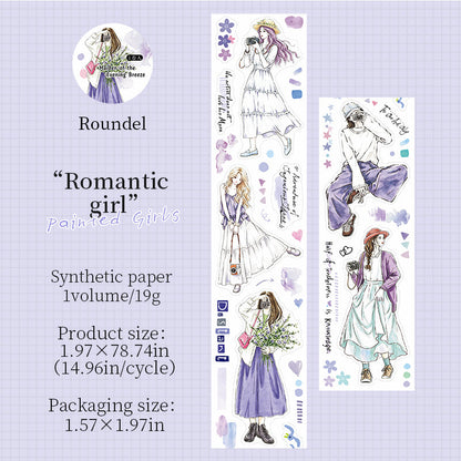 Painted Girl Series Die Cutting Synthetic Paper Tape