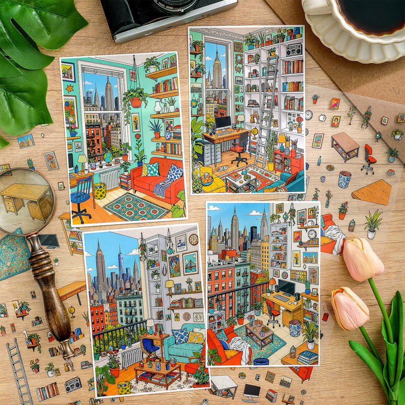 Manx Leisure Series 3D Sticker featuring leisure designs for journaling, scrapbooking and collage