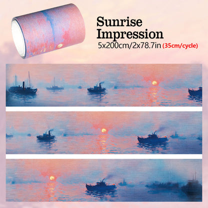 Sunrise Impression Washi Tape featuring sun designs for journaling, scrapbooking and collage