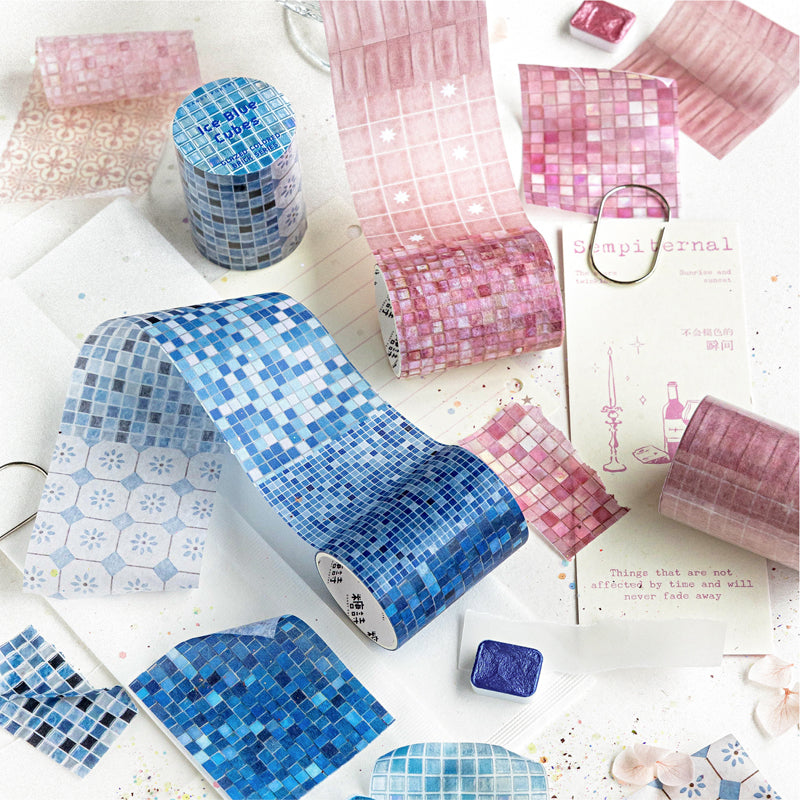 Lijiu Color Brick Series Washi Tape featuring color designs for journaling, scrapbooking and collage