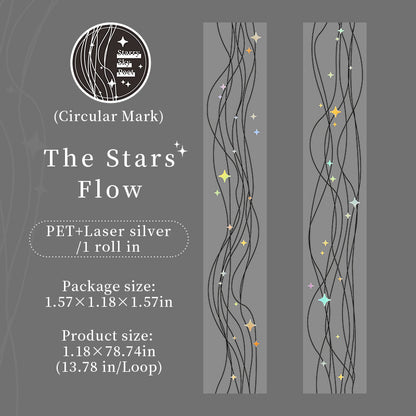 Starlit Poet Series Laser Silver PET Tape