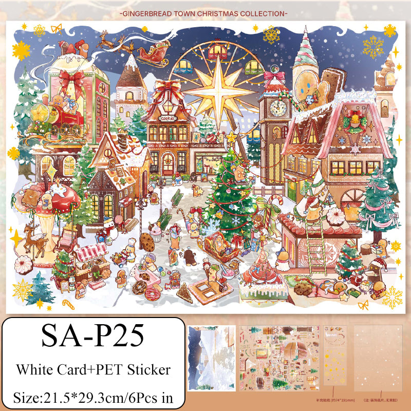 Christmas Gingerbread Town Series 3D Sticker for journaling, scrapbooking and collage
