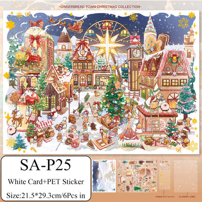 Christmas Gingerbread Town Series 3D Sticker for journaling, scrapbooking and collage
