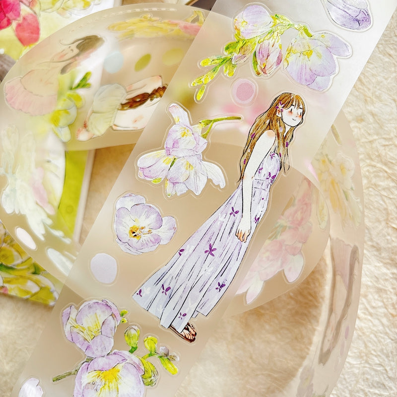 Whole Roll 6cm*5m Appearance Die Cutting Washi/PET/Fog PET Tape for journaling, scrapbooking and collage