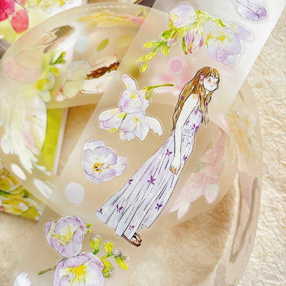 Whole Roll 6cm*5m Appearance Die Cutting Washi/PET/Fog PET Tape for journaling, scrapbooking and collage