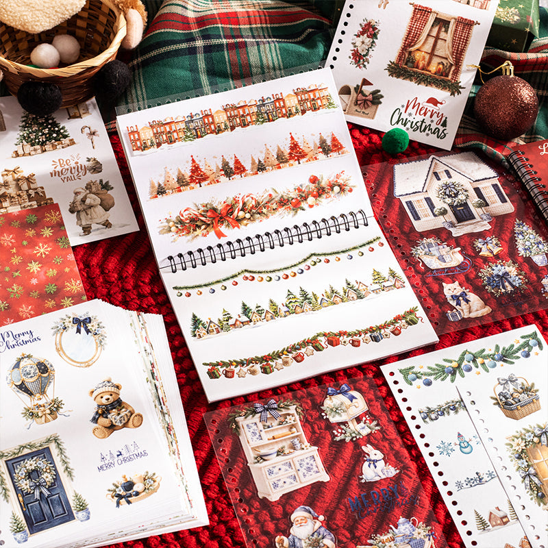 Look Forward Christmas Series Sticker Book featuring book designs for journaling, scrapbooking and collage