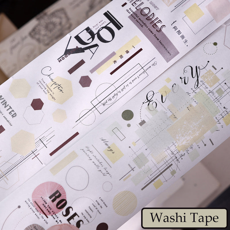 7.5cm*250cm Geometric Set Die Cutting Washi/PET Tape