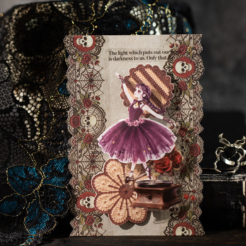 Woven Gothic Lace Series PET Tape featuring lace designs for journaling, scrapbooking and collage