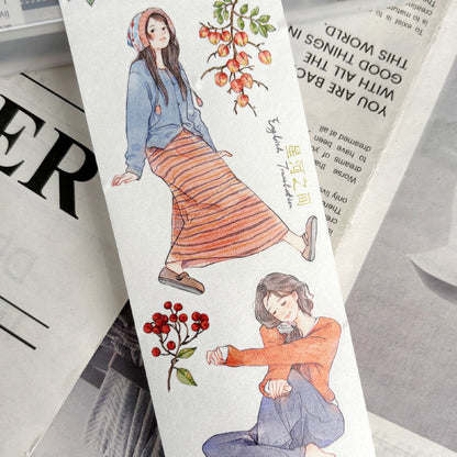 6.5cm*200cm Autumn Letters Die Cutting Washi/PET/Fog PET Tape featuring autumn, and letter designs for journaling, scrapbooking and collage