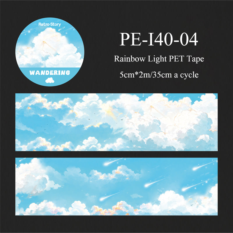 Cloud Travel Series Rainbow Light PET Tape