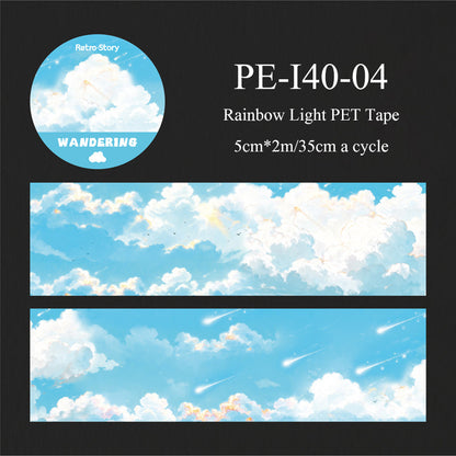 Cloud Travel Series Rainbow Light PET Tape