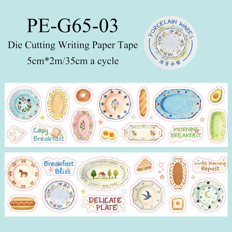 Porcelain Object Series Die Cutting Writing Paper Tape