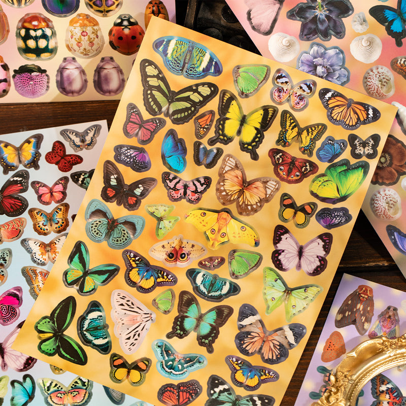Retro Sanctuary Series Sticker Book featuring retro, and book designs for journaling, scrapbooking and collage