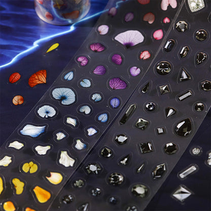 Lucky Starry Rain Series Die Cutting PET Tape featuring star, and rain designs for journaling, scrapbooking and collage