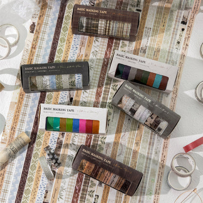 Basic Life Series Washi Tape Set for journaling, scrapbooking and collage