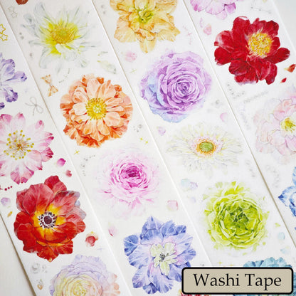 4.5cm*100cm Soft silk flowers Die Cutting Washi/PET Tape