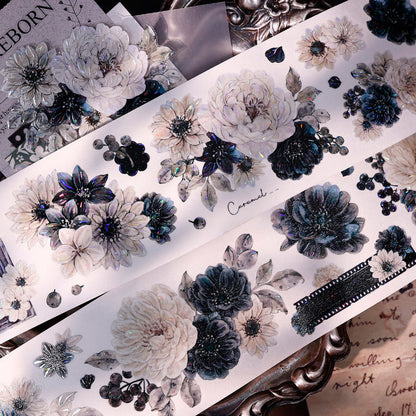 Whole Roll 5.5cm*5m Old Colored Flower Mark Die Cutting Washi/PET/Shell Light Washi/PET Tape