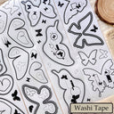 Rouleau entier 8 cm * 5 m Ruban adhésif Washi/PET/Papier synthétique découpé à la forme Papillon queue-paon