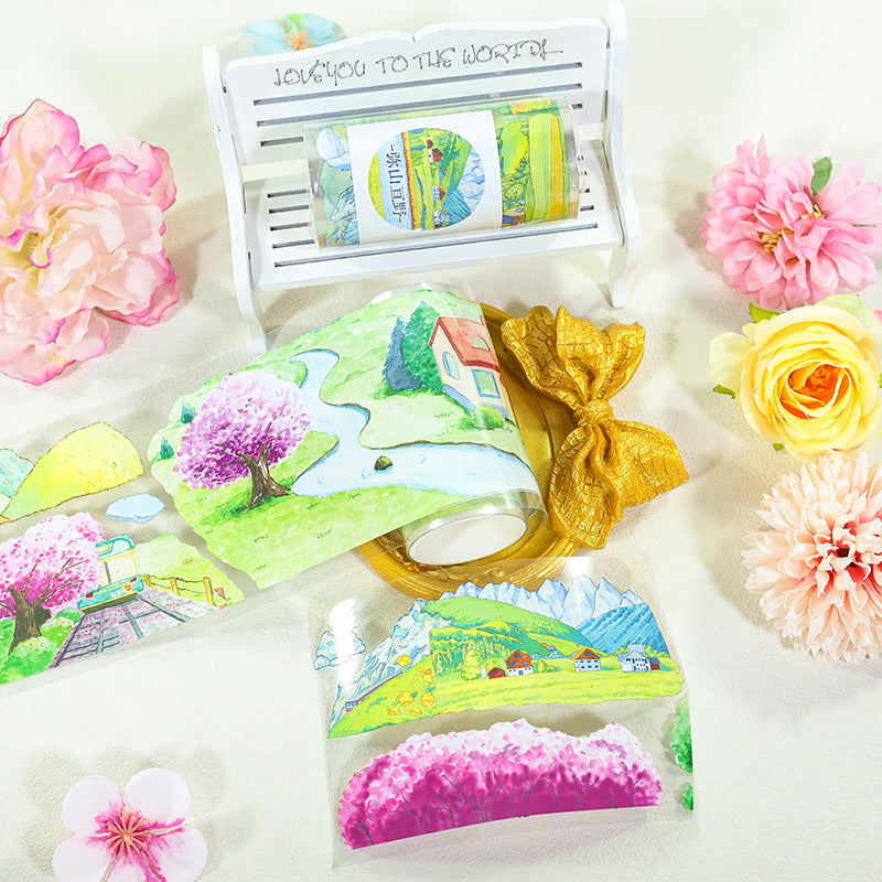 Mountains Stretch PET Tape for journaling, scrapbooking and collage