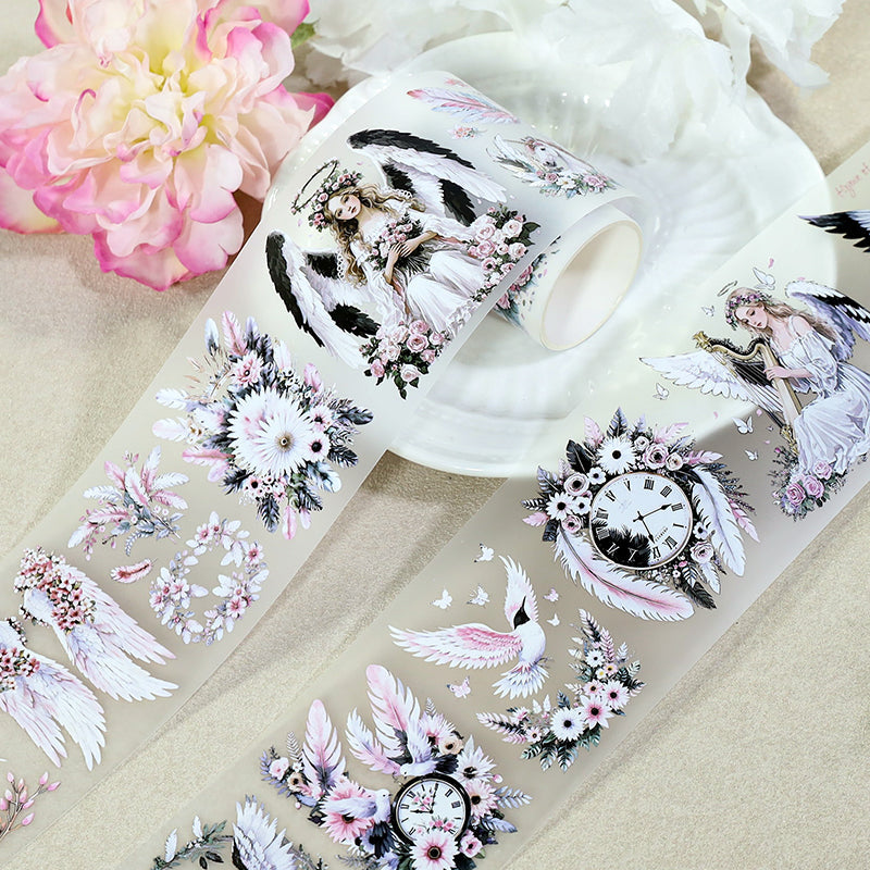 Angel Feathers Fog PET Tape for journaling, scrapbooking and collage