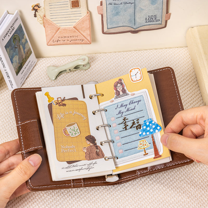 Dream Weaving Between Books Series Sticker featuring dream, and book designs for journaling, scrapbooking and collage