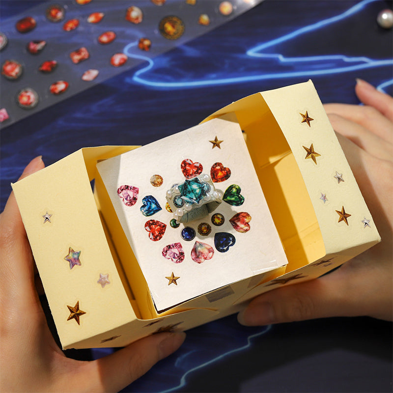 Lucky Starry Rain Series Die Cutting PET Tape featuring star, and rain designs for journaling, scrapbooking and collage