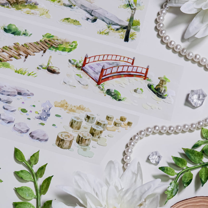 5.5cm*70cm Winding Stream PET Tape featuring wind designs for journaling, scrapbooking and collage