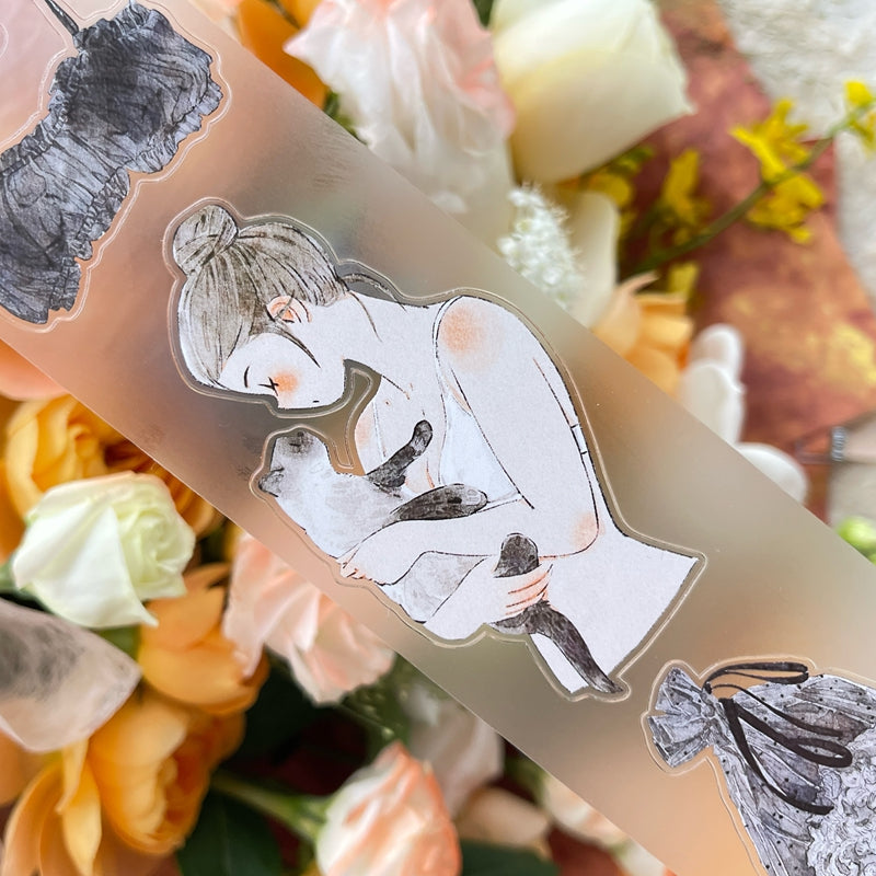 Whole Roll 5cm*10m Secret Die Cutting Washi/PET/Fog PET Tape featuring secret designs for journaling, scrapbooking and collage