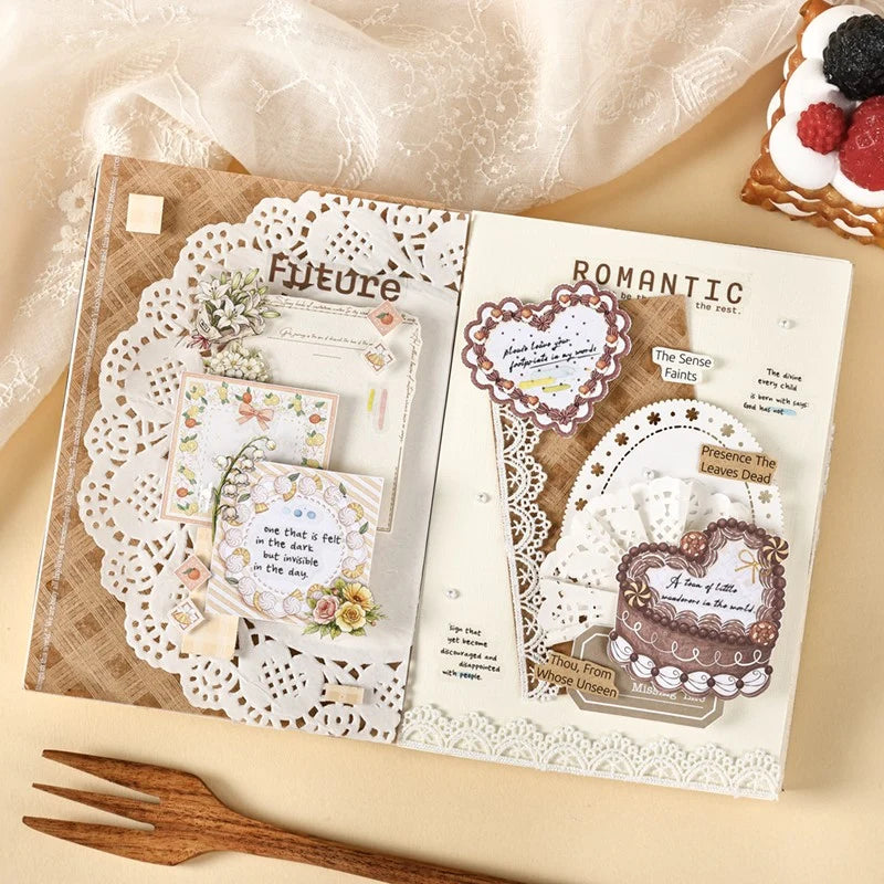 Creamy Flower Isle Die-Cut Sticker Book