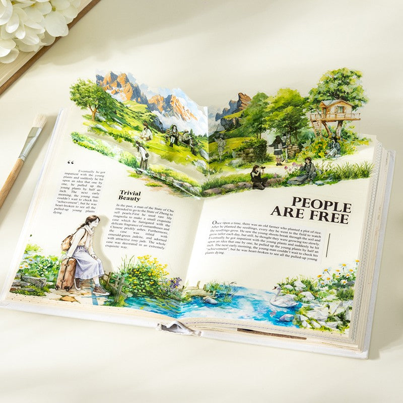 Windin Wildhills Series Sticker Book featuring book and wind designs for journaling, scrapbooking and collage