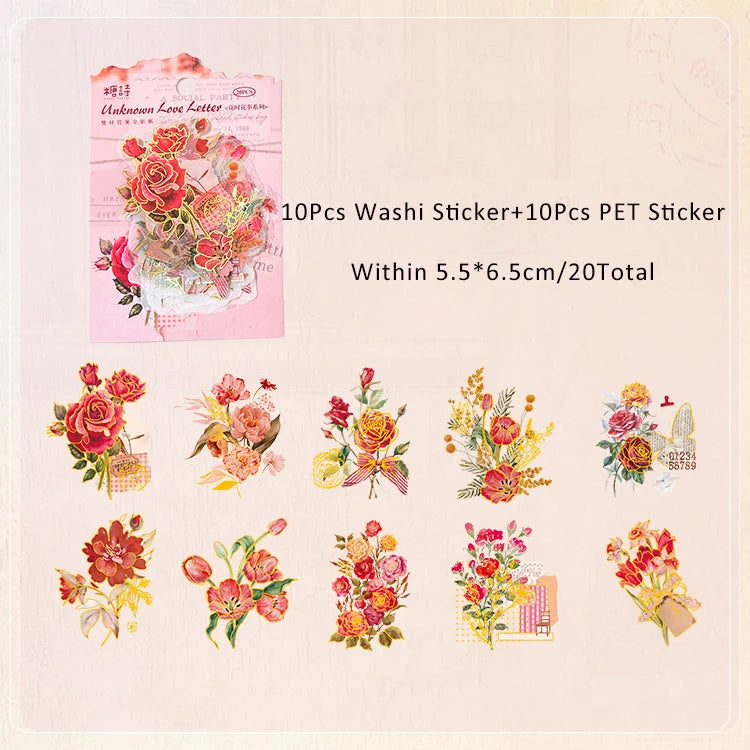 Time Floral Sticker Sheet – Vintage Aesthetic Journaling & Planner Sticker